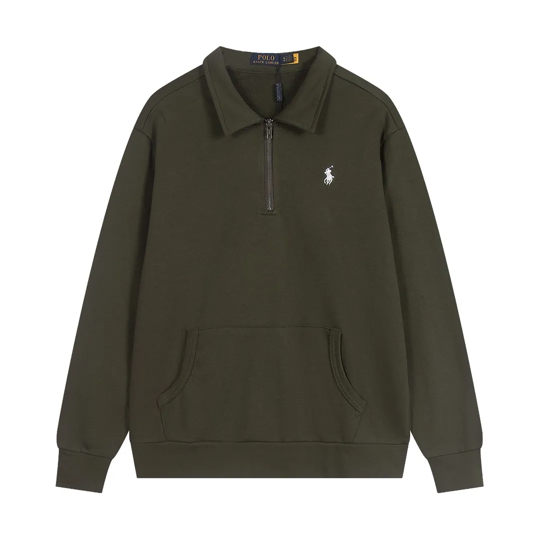 P220 Color: Gray Green/Khaki/Original White Size: S M L This year’s ultra-popular half-zipper design gives the upper body an old-money and lazy look. When the zipper is opened, it can be used as a large lapel, making it more fashionable! Comes with a comfortable and comfortable label, one-click dressing without any brain-braining